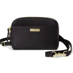 Skip Hop Crossbody Belt Bag Black & Gold-tone Hardware Like New